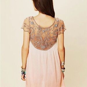 Free People Sunset Ombré Beaded Tunic Dress